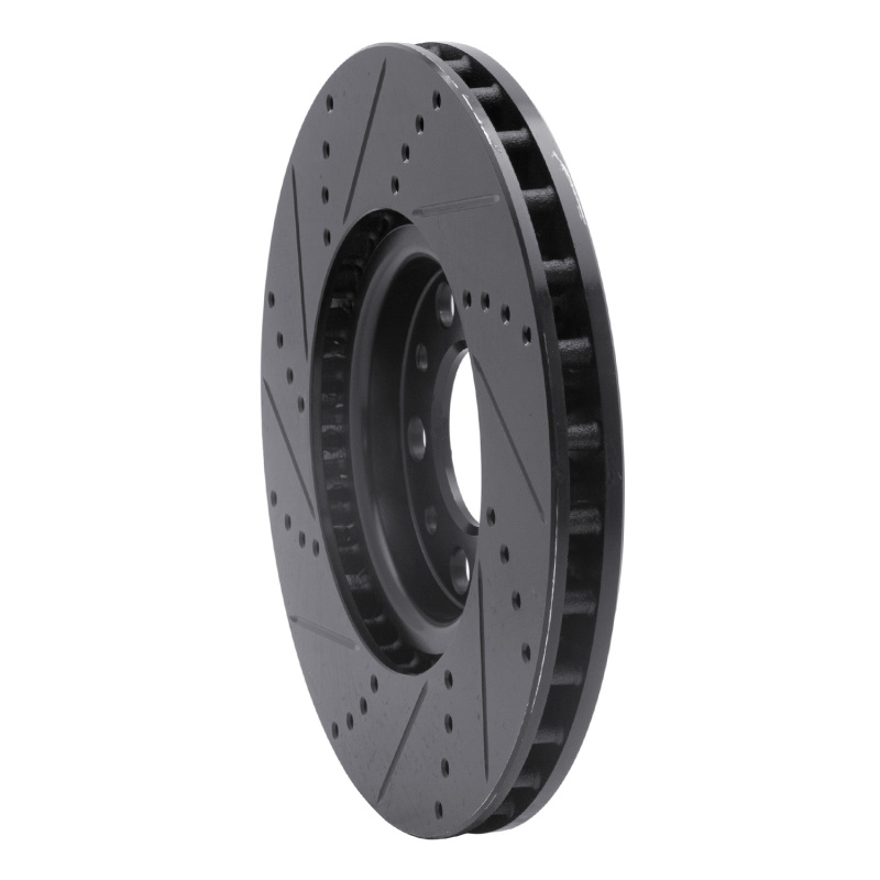 Chrysler 200 Brake Rotor (1) - Front Right - R1 Concepts - Drilled & Slotted - Black - `13-`23